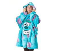 Disney Felpa con Cappuccio Coperta indossabile Unisex Monsters INC | Pullover con Cappuccio per Adulti in Blu con Volto del Personaggio Sulley e Motivo in Pelliccia