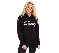 Disney Felpa con Cappuccio da Donna con Logo Semplice, Nera (Nero Nero), 8 UK