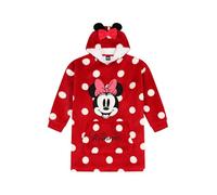 Disney - Felpa con cappuccio e coperta oversize in pile, completamente foderata, lusso, con Minnie Mouse, per donne e ragazze, Rosso, Taglia unica