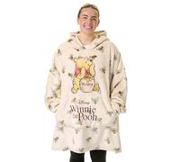 Disney Felpa con Cappuccio indossabile da Donna Winnie The Pooh | Pullover Beige con Cappuccio per Adulti con Personaggio di Orsacchiotto e Stampa su Tutta la Superficie di Un calabrone