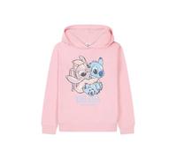 Disney Felpa con cappuccio rosa con scritta "Lilo and Stitch" e Angel, per bambine, rosa, 11-12 Years