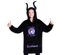 Disney Felpa Coperta per Bambini - Felpa Oversize in Pile con Cappuccio Stitch Bambina Ragazze Gadget Regalo Ufficiale (Nero Maleficent)
