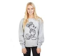 Disney Mickey Mouse Sketch Maglia di Tuta, Grigio, 46 Donna