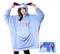 Disney Felpa Donna - Felpa Coperta di Pile Taglia Unica - Felpa Oversize Donna Ripiegabile A Cuscino - Stitch Gadget Ufficiale (Eeyore)