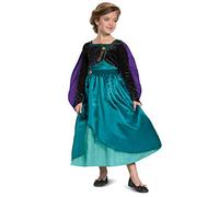 Disney Frozen 2 Anna Costume for Girls, Deluxe Dress and Cape Outfit, Child Size Medium (7-8)