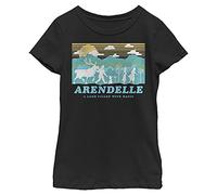 Disney Frozen 2 Arendelle Girl's Solid Crew Tee, Black, Medium