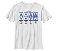 Disney Frozen 2 Elemental Boy's Solid Crew Tee, White, Large