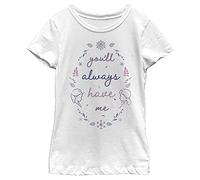 Disney Frozen 2 Have Me Girl's Solid Crew Tee, White, Medium