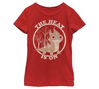 Disney Frozen 2 Heat is On Girl's Solid Crew Tee, Red, Large