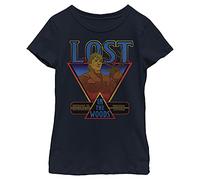 Disney Frozen 2 Lost World Tour Girl's Solid Crew Tee, Navy Blue, Medium