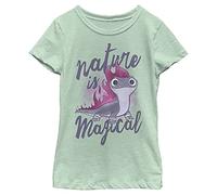 Disney Frozen 2 Nature Salamander Girl's Heather Crew Tee, Mint, Large