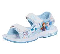 Disney Frozen 2 - Sandali sportivi da bambina, con luci e scritta "Elsa Anna", regolabili, aperti, Bianco blu, 32 EU