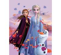Disney Frozen 2 Tappeto da camera per bambini Dreamteam 100 cm x 133 cm, antiscivolo, antirumore per bambini, tappeto da gioco, tappetino da gioco, tappeto da ragazza Anna Elsa Olaf Sven Kristoff