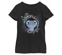 Disney Frozen 2 Watercolor Salamander Girl's Solid Crew Tee, Black, Medium