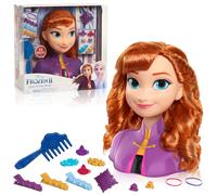 Disney Frozen Anna 32811-2 testine da parrucchiere da 20 cm, con 14 accessori per il divertimento dello styling, a partire dai 3 anni, Just Play, colore: Mora