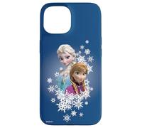 Disney Frozen Anna ed Elsa Sorelle e fiocchi di neve Custodia per iPhone 15