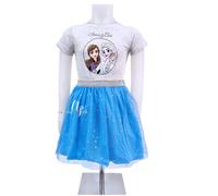 Disney Frozen Anna Elsa Abito Cotone Vestito Festa Bambina 4-9anni Tutu