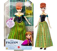 Disney Frozen - Anna Oggi, per la prima volta, bambola con look elegante, canta “Oggi, per la prima volta” dal film Disney Frozen, Giocattolo per Bambini 3+ Anni, versione inglese, HLW56