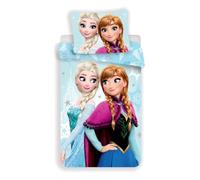 Disney Frozen - Biancheria da letto con cuscino Anna Elsa, 135/140 x 200 cm, colore: Blu