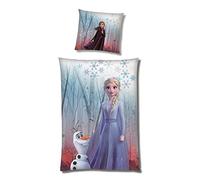 Disney Frozen - Biancheria da letto per bambini in 2 pezzi, 135 x 200 cm + 80 x 80 cm - Biancheria da letto con motivo ELSA & Anna - Microfibra con chiusura lampo - Certificato Öko-Tex