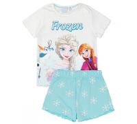 Disney Frozen Set Pigiama Bambina Blu | T-Shirt e Pantaloncini per Bambini Frozen Pjs | Gelido Avventura Design | Merce Ufficiale Regalo Perfetto per Piccole Principesse di Ghiaccio