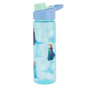 Disney Frozen Borraccia con beccuccio ribaltabile, blu, 600 ml, con Anna ed Elsa, stile Chugger con maniglia per il trasporto
