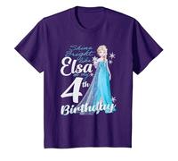 Disney Frozen Bright Like Elsa 4th Birthday Maglietta, Bambini, Viola, 3 anni