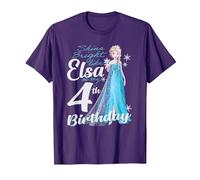 Disney Frozen Bright Like Elsa 4th Birthday Maglietta, Uomo, Viola, L