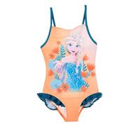Disney Frozen Costume da Bagno per Bambina, Costume Intero Design Elsa, Costume da Bagno per Ragazze, Taglia 4 Anni, Arancia