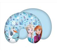 Disney Frozen - Cuscino da viaggio, motivo: Anna, ELSA e Olaf con fiocchi di neve, magia, 28 x 33 cm, 100% poliestere