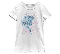 Disney Frozen Destiny SIL Elsa Girl's Solid Crew Tee, White, Small