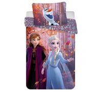 DISNEY Frozen DOPPIO LATO, biancheria da letto per bambini, con cerniera, 100% COTONE 140x200+70x90cm OEKO-TEX (F)