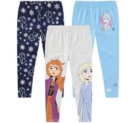 Disney Frozen Elsa e Anna - Confezione da 3 leggings per bambine e bambine, Blu/Grigio/Navy, 6