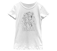 Disney Frozen ELSA Girl's Solid Crew Tee, White, X-Large