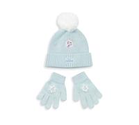 Disney Frozen Elsa Ragazze Azzurro Beanie e Guanti Set | Accessori invernali per bambini | Berretto caldo con design del personaggio e guanti abbinati Merch