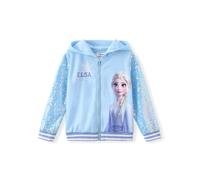 Disney Frozen, Felpa con Cappuccio e Cerniera con Motivo Elsa e Minnie Mouse, per Bambine dai 3 ai 13 Anni, Elsa-Blu, 5-6 Anni
