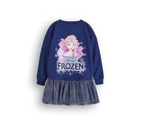 Disney Frozen Girls Vestito Maglione | Felpa Princess Elsa per Bambini con Gonna in Tulle Scintillante in Blu Navy |Merce Regalo Bambini