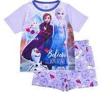 Disney Frozen II - Pigiama estivo per ragazze Anna Elsa Olaf Pjs età dai 3 ai 12 anni Viola 5-6 Anni