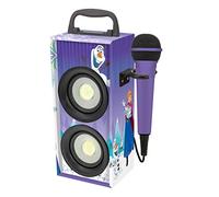 Disney Frozen Karaoke Portatile con Microfono, 4W RMS, Luce LED, Jack aux-in, Batteria Ricaricabile, Rosso/Nero, BTP155FZZ