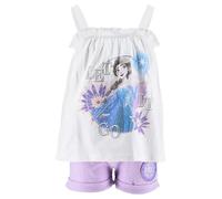 Disney Frozen Maglietta e Pantaloncini per Ragazze, Pigiama 2 Pezzi con Paillettes Motif Let it Go, Taglia 4 Anni | Lila