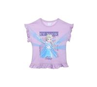 Disney Frozen Maglietta per Bambine, Morbido Cotone a Maniche Corte con Paillettes 'Ice Magic', Taglia 6 Anni | Lila