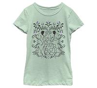 Disney Frozen Make Magic Girl's Heather Crew Tee, Mint, Large