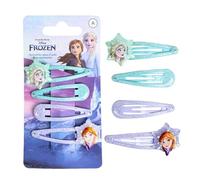 Disney Frozen - Mollette per capelli glitterate per ragazze, 5 cm, in metallo, antiscivolo, con due ciondoli decorativi, accessori per capelli alla moda, 4 fermagli per capelli