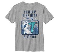 Disney Frozen Olaf Birthday 7 Boy's Heather Crew Tee