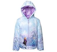 Disney Frozen Olaf Princess Anna Elsa Little Girls Zip Up Puffer Jacket Blue 7-8