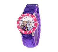 Disney Frozen - Orologio analogico in acciaio inox con cinturino in nylon per bambini, viola, Viola, striscia