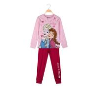 Disney Frozen Pigiama lungo da bambina Elsa e Anna in cotone interlock - rosa