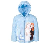 Disney Frozen - Piumino da bambina con cerniera, motivo: Olaf Elsa e Principessa Anna, Blu, Anna / Elsa, 3 anni