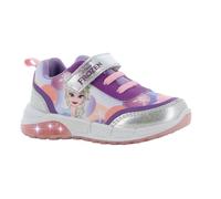Disney Frozen scarpa per bambini, Anna ed Elsa, da ragazza, con luce e chiusura in velcro, ginnastica, bianco viola