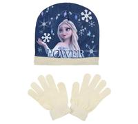 Disney Frozen - Set di accessori invernali Elsa con cappello e guanti, crema, 4-7 anni